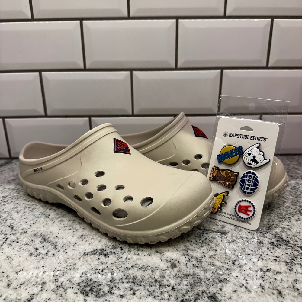 Muck Boot Co x Dave Portnoy Muckster Lite Clog Oatmeal Mens 9 Barstool Charms